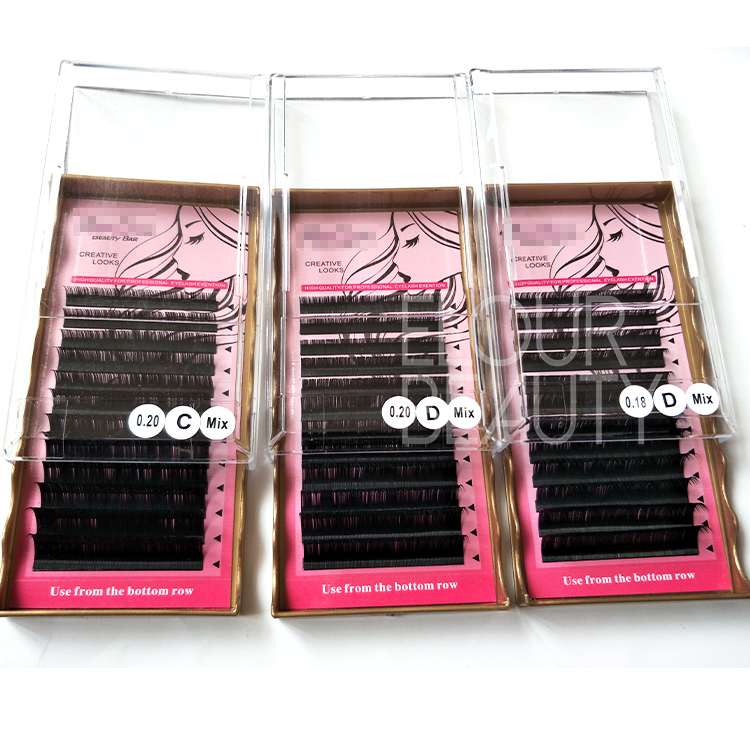 Individual faux mink lash extensions China factory supply ED114